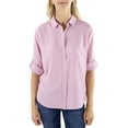 thumbnail image 1 of Jachs Girlfriend Women's Stripped Long Sleeve Blouse  Button-Up Shirt-Pink / L, 1 of 6