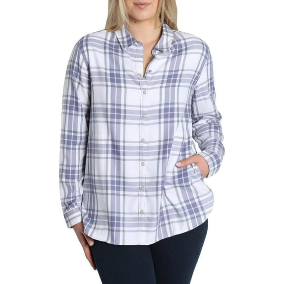 Jachs Girlfriend Women's Super Soft Feel Flannel Shirt (Purple, Small)