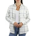 thumbnail image 1 of Jachs Girlfriend Women's Super Soft Feel Flannel Shirt (White,3X), 1 of 6