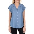 thumbnail image 1 of Jachs Girlfriend Womens Short Sleeve Tencel Blouse (Light Blue, Small), 1 of 2