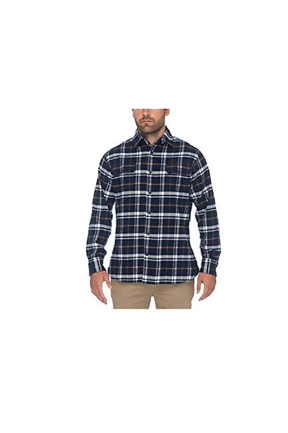 Jachs Men's 9oz Cotton Flannel Brawny Flannel Shirt Button Down, Medium