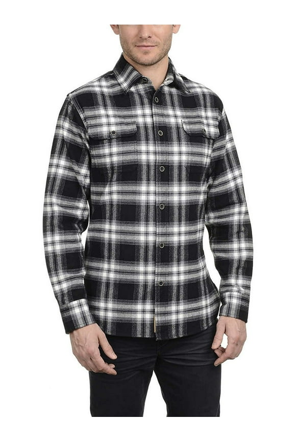 Jachs Men’s 9oz Cotton Flannel Brawny Flannel Shirt Button Down, Size XL