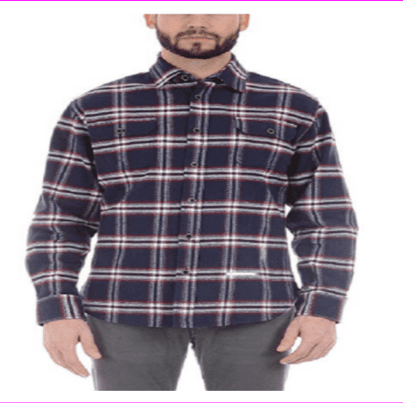Jachs Men’s Brawny Flannel Shirt Long Sleeve L/Navy/Red
