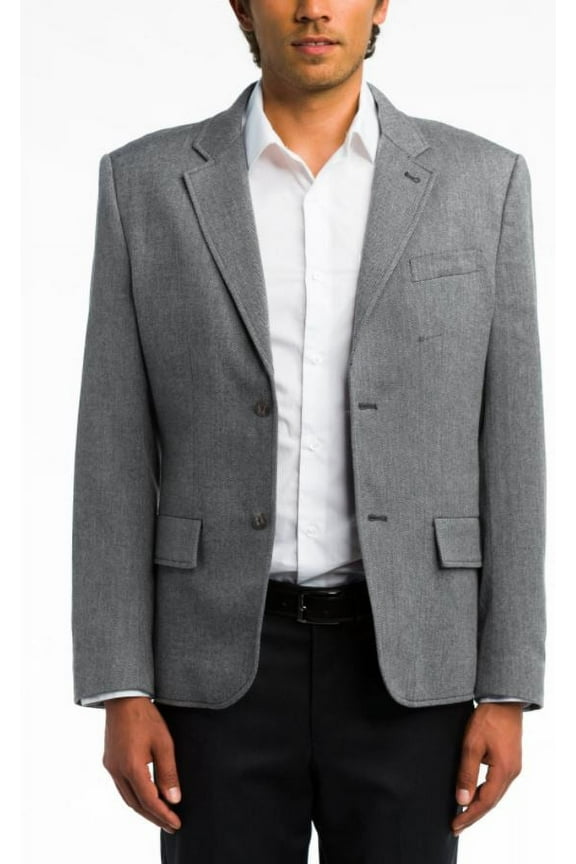 Jachs Men's Grey Micro Stretch Herringbone Blazer, Medium