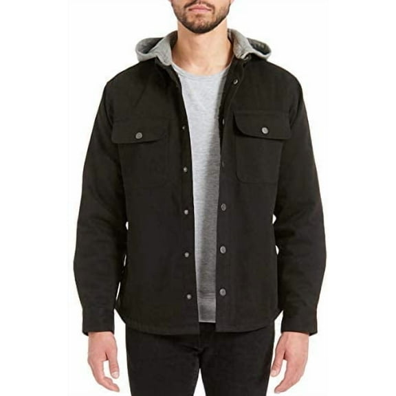 Jachs Men's Sherpa Lined Canvas Shirt Jacket
