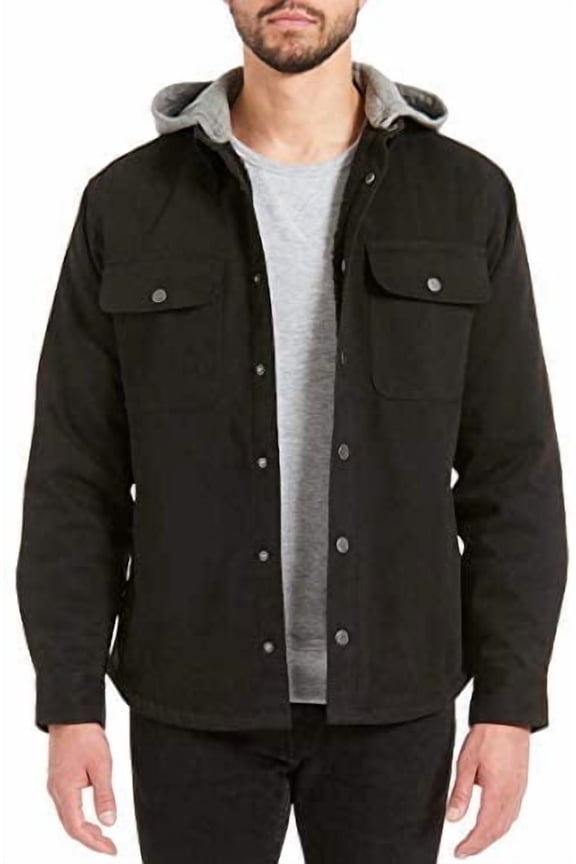 Jachs Men's Sherpa Lined Canvas Shirt Jacket