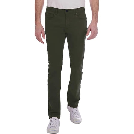 Jachs New York Men's Straight Fit Mid-Rise 5 Pocket Traveler Pant (Green, 36W x 34L)