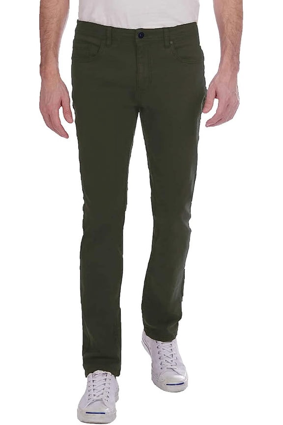 York Men's Straight Fit Mid-Rise 5 Pocket Traveler Pant (Green, 36W x 34L)