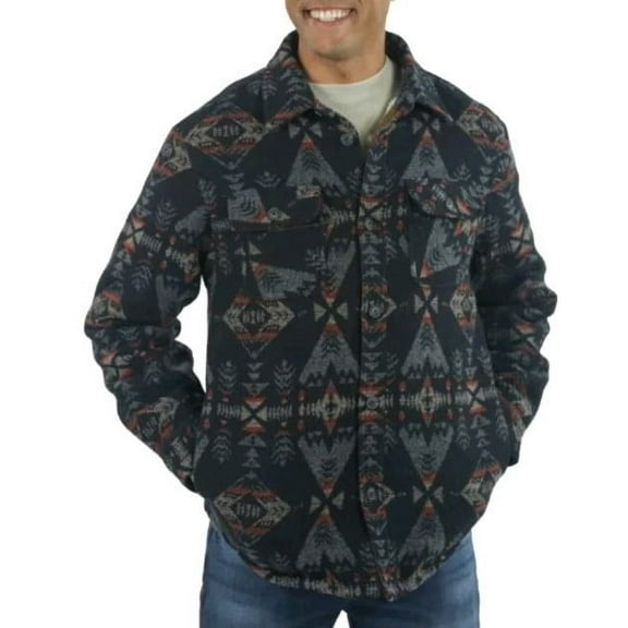 Jachs Men's Wool Blend Sherpa Lined Flannel Shirt Jacket (US, Alpha, Medium, Regular, Regular, Multi)