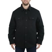 Jachs Mens Wool Blend Sherpa Lined Flannel Shirt Jacket US, Alpha, X-Large, Regular, Regular, Black