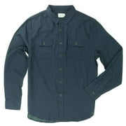 Jachs Mens Twill Button Down Shirt, Navy, Large