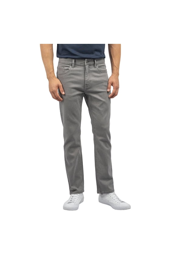 Men's Classic 5-Pocket Cotton Stretch-Straight Leg Denim Jean Pant (Gray, 40W x 32L)