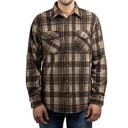 Jachs New York Mens Long Sleeve Button Up Brushed Flannel Shirt US, Alpha, X-Large, Brown