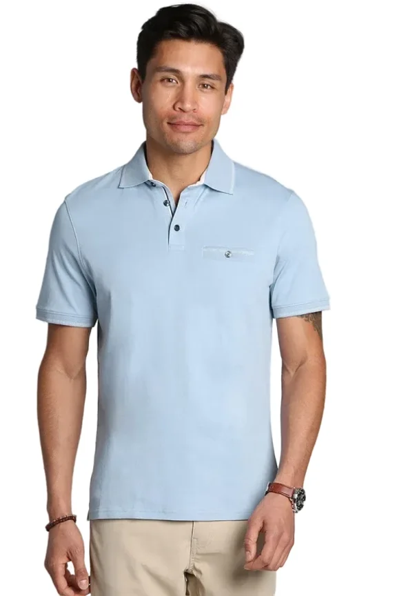 York Men's Original Polo with Pocket (Blue, 3X-Large)