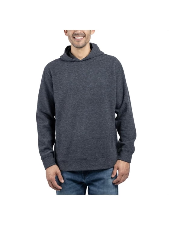 Jachs New York Men's Relaxed Fit Brushed Heathered Pullover Hoodie with Pockets (US, Alpha, Large, Regular, Regular, Blue)