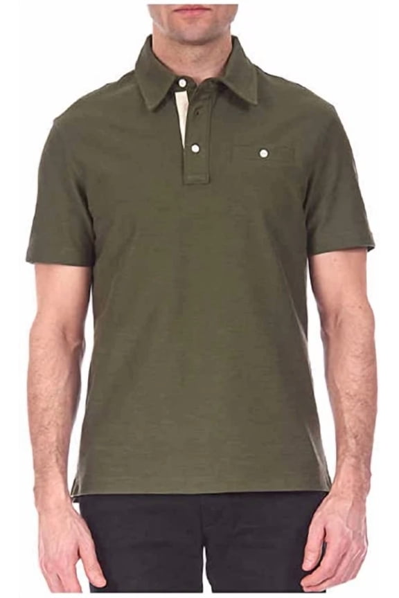 Jachs New York Men's Short Sleeve Slub Cotton Polo, Olive 3XL