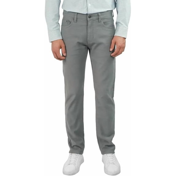 Jachs New York Men's Straight Stretch 5 Pocket Twill Pant (42W x 30L/Gray)