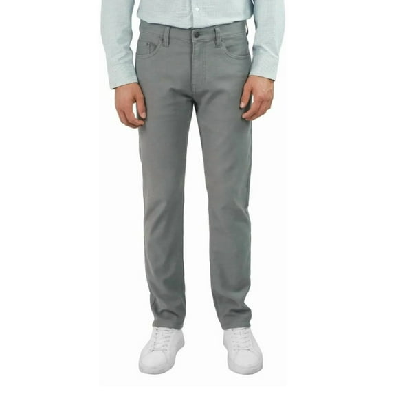 Jachs New York Men's Straight Stretch 5 Pocket Twill Pant (30W x 32L/Gray)