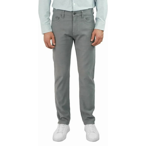 Jachs New York Men's Straight Stretch 5 Pocket Twill Pant (32W x 30L/Gray)