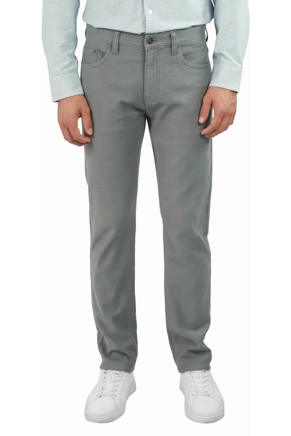 Jachs New York Men's Straight Stretch 5 Pocket Twill Pant (32W x 30L/Gray)