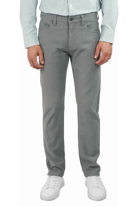 Jachs New York Men's Straight Stretch 5 Pocket Twill Pant (34W x 30L/Gray)