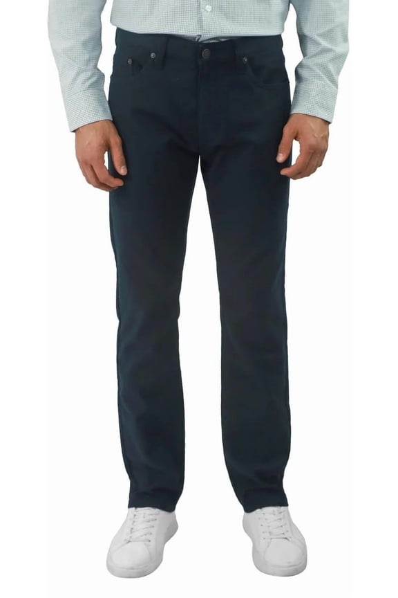 Jachs New York Men's Straight Stretch 5 Pocket Twill Pant (US, Waist Inseam, 38, 30, Regular, Regular, Navy)