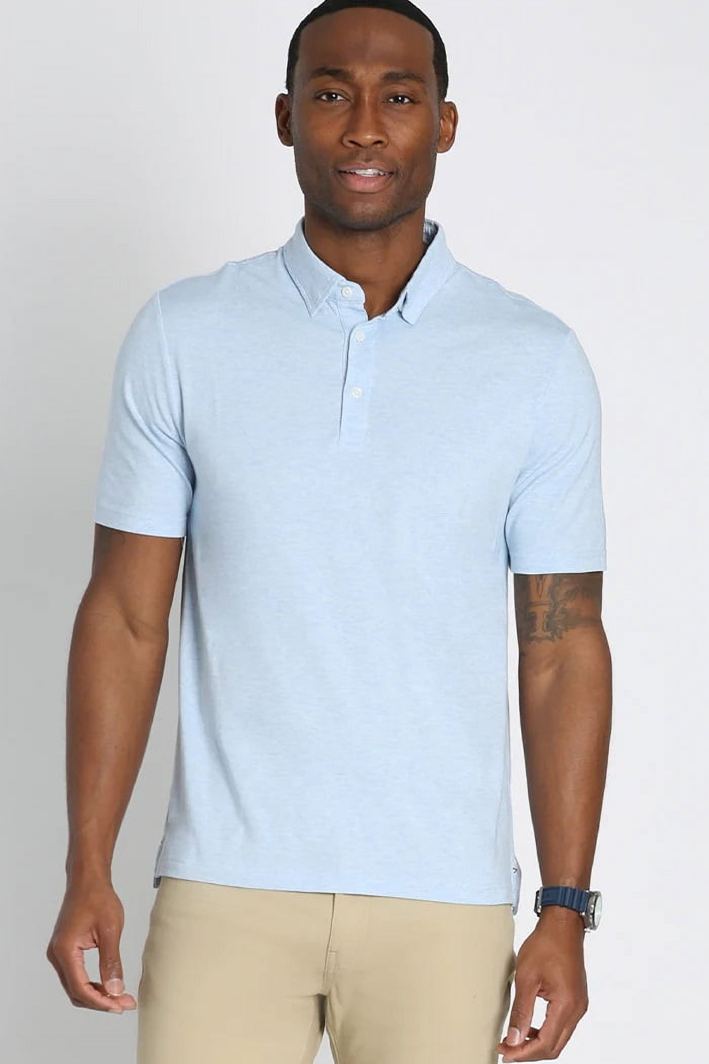 Jachs New York Men's Stretch Pima Cotton Blend Polo Shirt (Light
