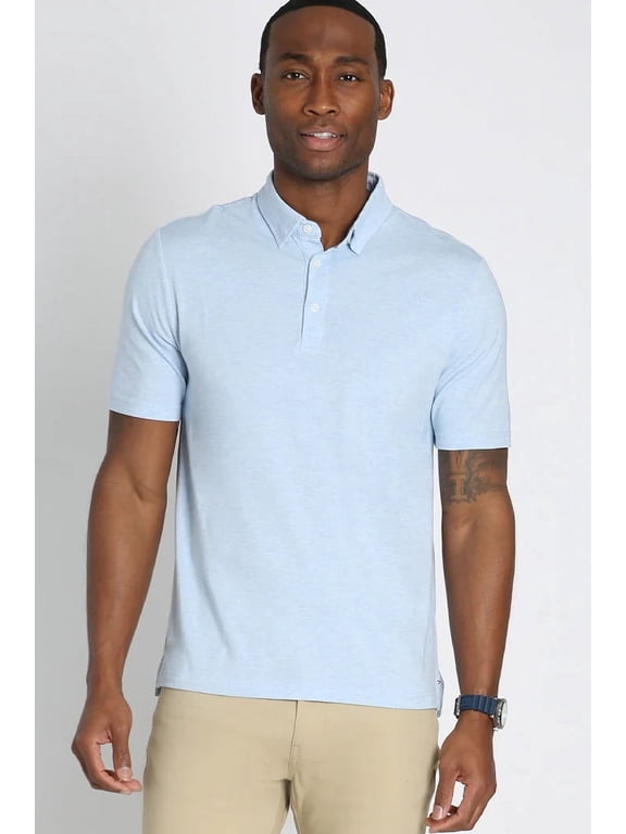 Jachs New York Men's Stretch Pima Cotton Blend Polo Shirt (Light Blue, XXL)