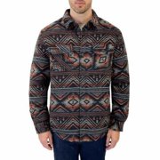 Jachs New York Mens Wool Blend Sherpa Lined Shirt Jacket Black, Large