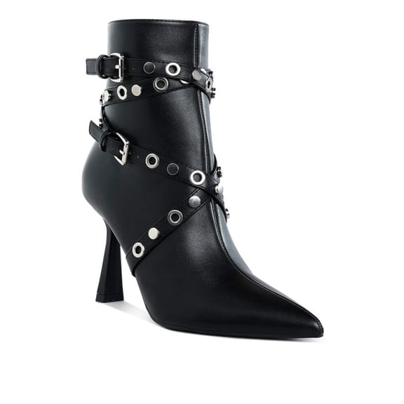 Jacinta Slim Flared Heel Strappy Boots