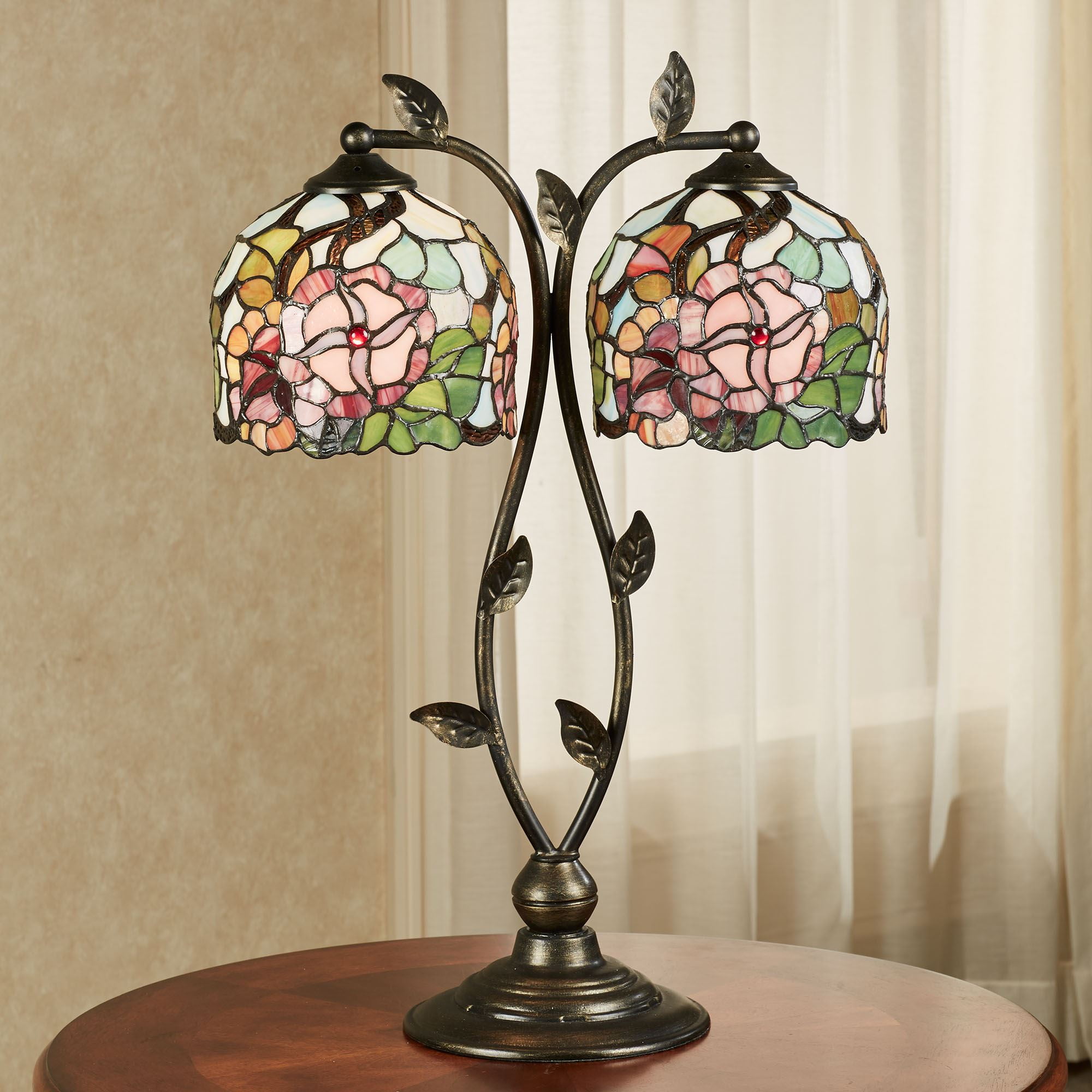 Ruby Red Double Cherub Standing Ashtray Lamp, image size:2000x2000