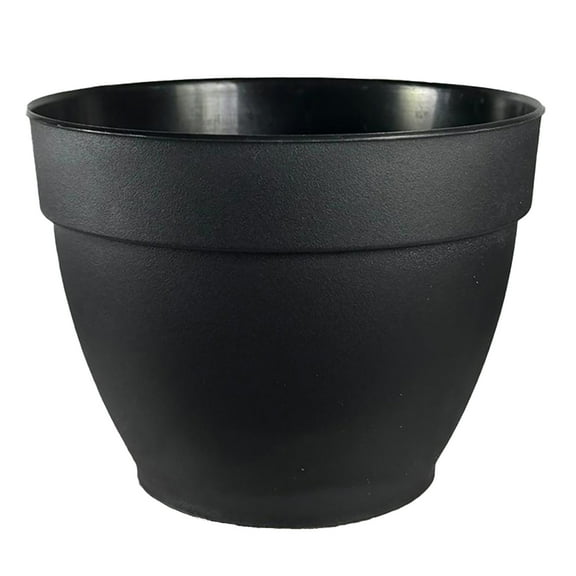 Jacinto Recycled Plastic Planter, 12 inch Opening Diameter, Black Color
