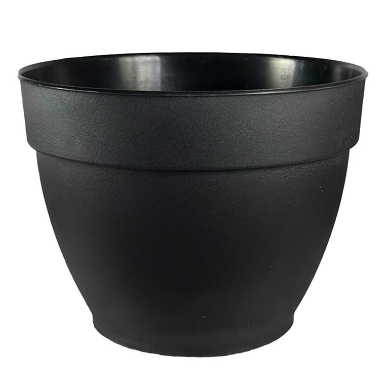 Jacinto Recycled Plastic Planter, 12 inch Opening Diameter, Black