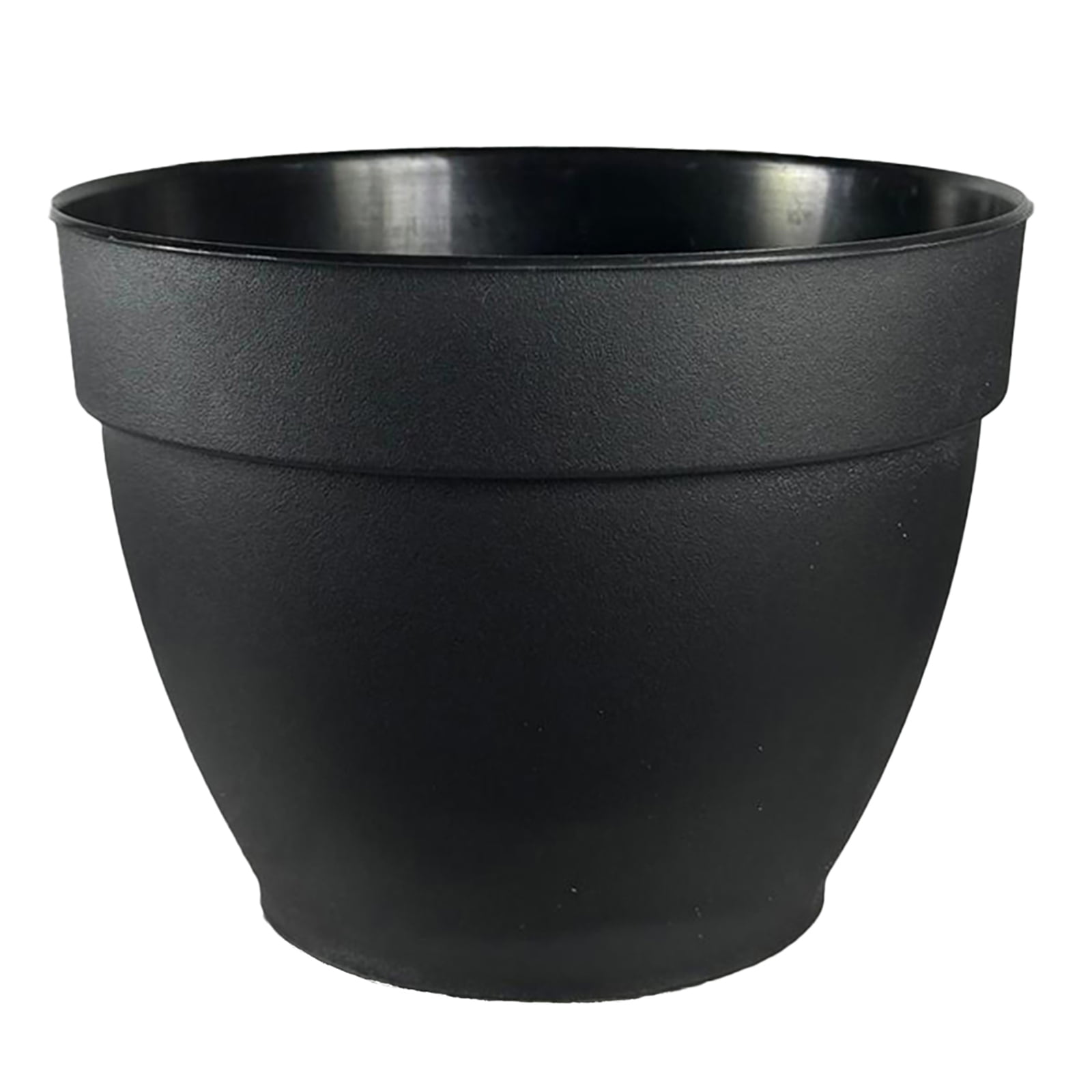Jacinto Recycled Plastic Planter, 6 in Opening Diameter, Black Color