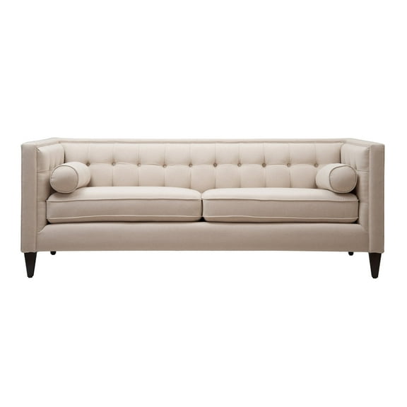 Jack 84" Tufted Tuxedo Sofa Double Cushion Sky Neutral