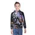 Jack And Sally Halloween hoodie drawstring boys black sweatshirt casual