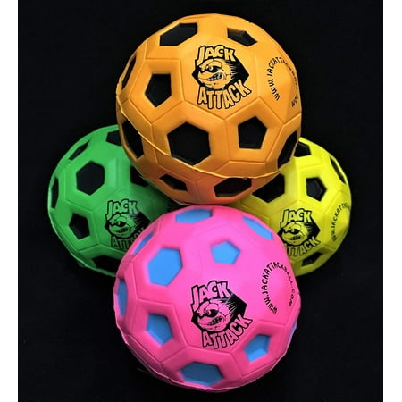 Jack Attack Xtreme High Bounce & Agility Ball Street Rated Great For Kids Teens Boys Girls Playground Backyard Streets Training Gym Wholesale Bulk Summer Toy (4 pack Mix)