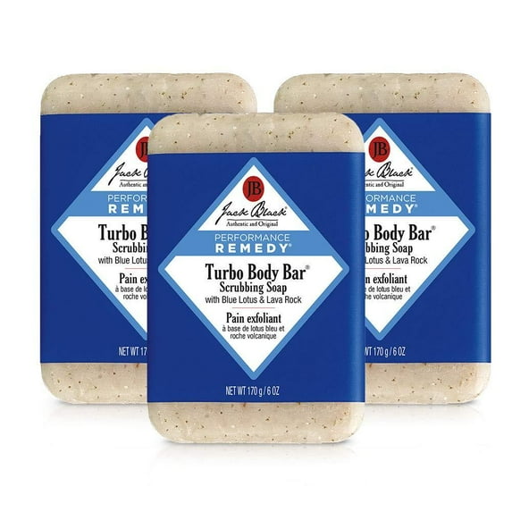 Jack Black Turbo Body Bar Scrubbing Soap, 6 oz (3 Pack)