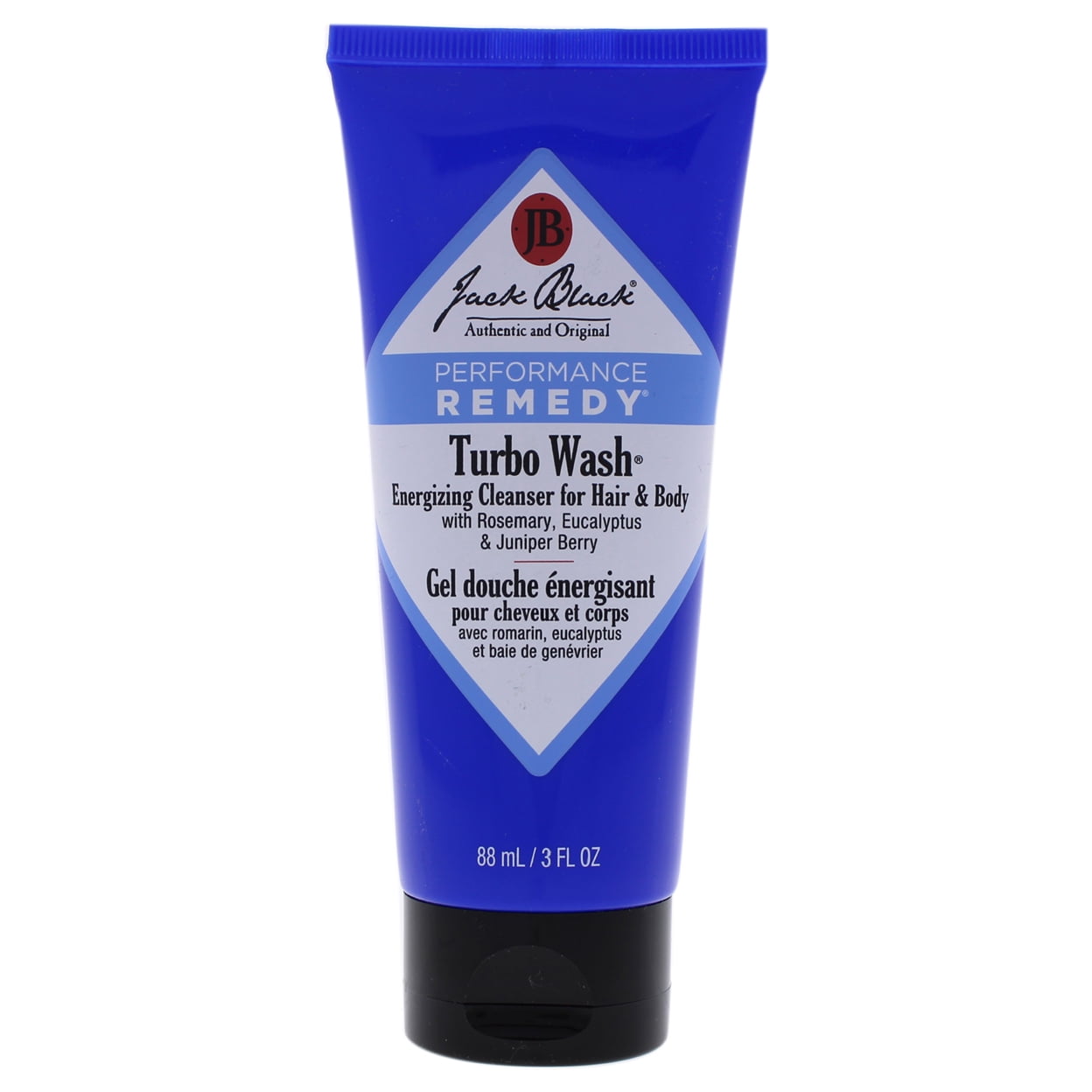 Jack Black Turbo Wash Energizing Cleanser, Hair and Body Wash for Men, 3 Oz