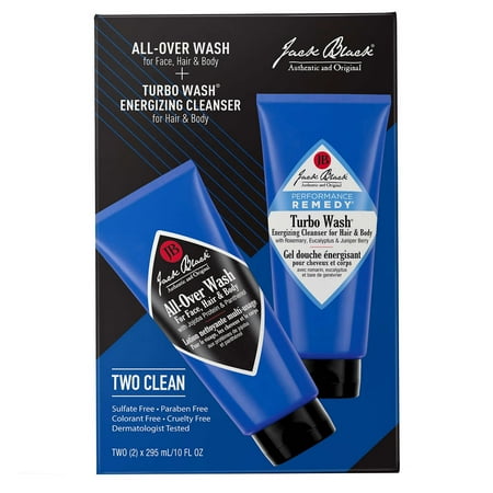 Jack Black Two Clean: 1 - 10 Ounce Turbo Wash & 1 - 10 Ounce All Over Wash