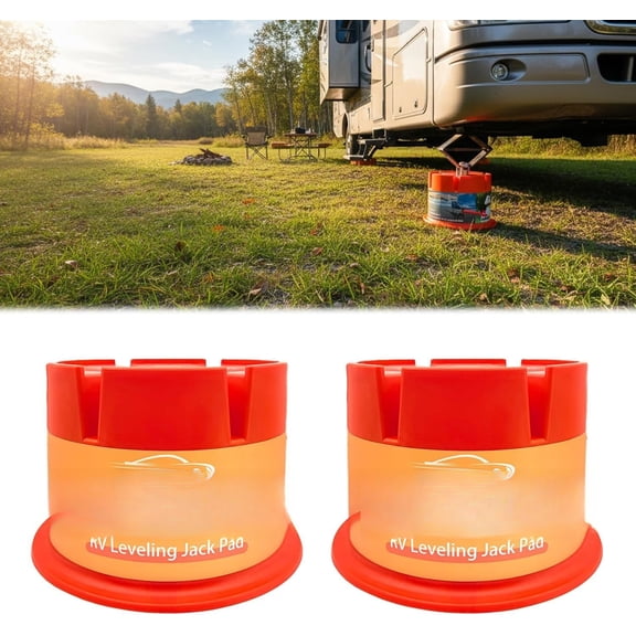 Jack Block, 6000 lbs Capacity per RV Leveling Block, Polypropylene RV Camper Stabilizer Blocks, RV Travel Accessories Use for Any Tongue Jack, , Foot, 5th Wheels (2 Packs)