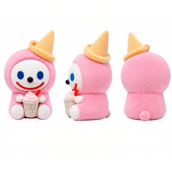 Jack Box Plush Doll with Hamburger Accessory 11.81 In Cute & Cuddly Game Character Stuffed Toy Perfect for All Ages Pink
