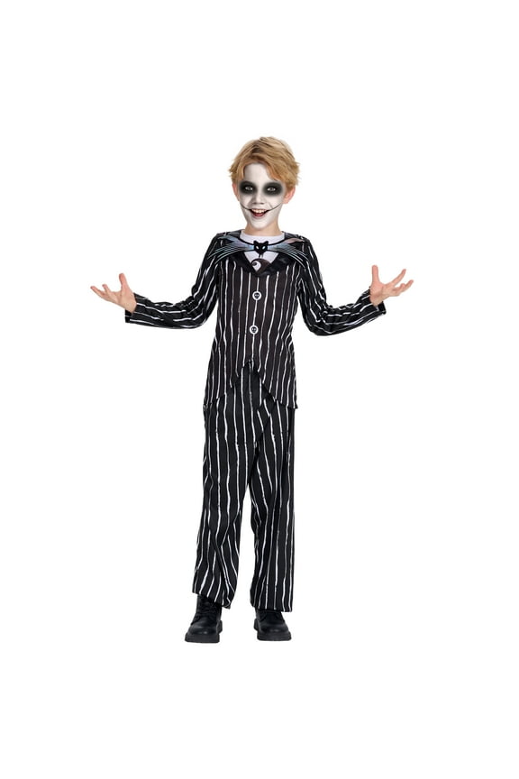 Halloween Costume for Kids Boys Christmas Jack Costume Black and White Striped Set Dress Up Outfit