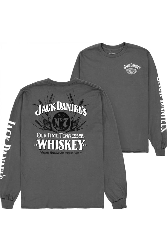 Jack Daniel's No. 7 Whiskey Front and Back Print Long Sleeve Shirt-XLarge