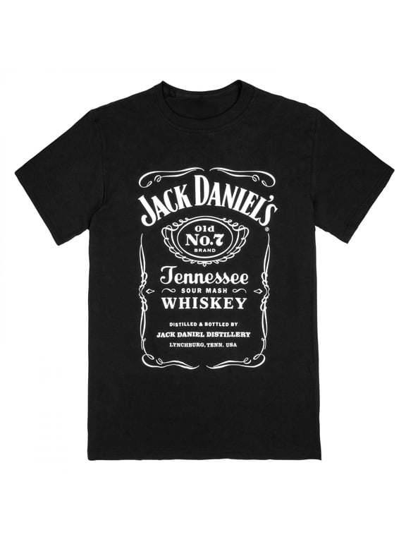 Tennessee Sour Mash Whiskey Label Black T-Shirt-Medium