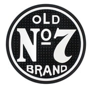 Jack Daniels 10 Round Old No. 7 Bar Beverage Mat Rubber, Black/White. JD-38510
