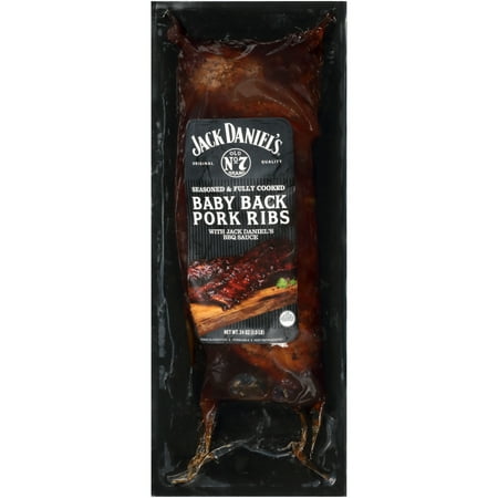 Jack Daniel's Baby Back Pork Ribs, Fully Cooked, Ready to Heat, 1.5 lb (Refrigerated)