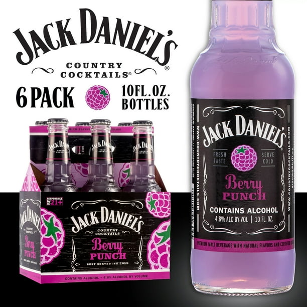 Jack Daniel's Berry Punch Malt Beverage, 6 Pack, 10 fl oz Bottle, 4.8% ABV - Walmart Business Supplies Jack Daniel's Berry Punch Malt Beverage, 6 Pack, 10 fl oz Bottle, 4.8% ABV - Walmart Business Supplies