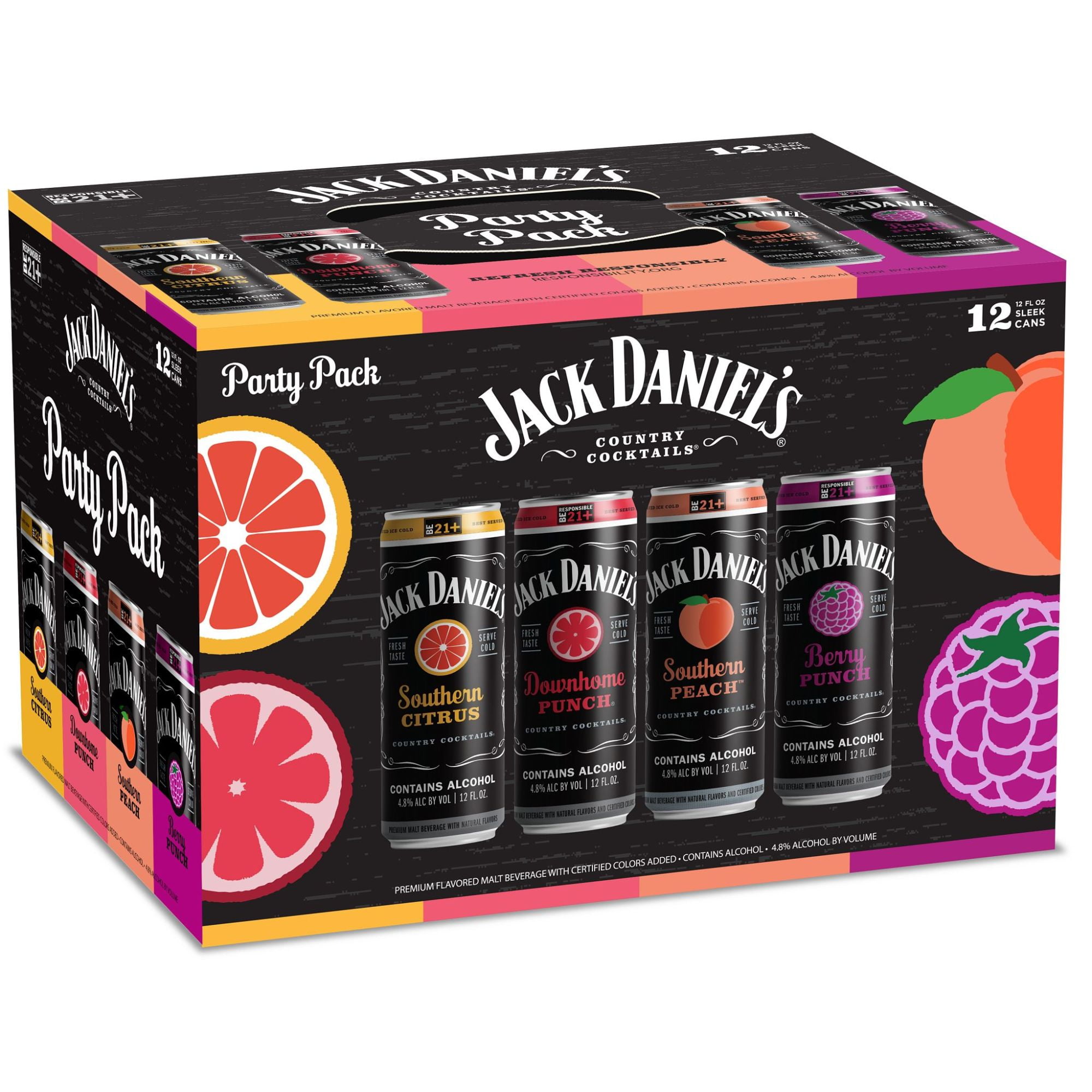 Jack Daniel's Country Cocktail, Variety Pack, 12 Pack, 12 oz Aluminum