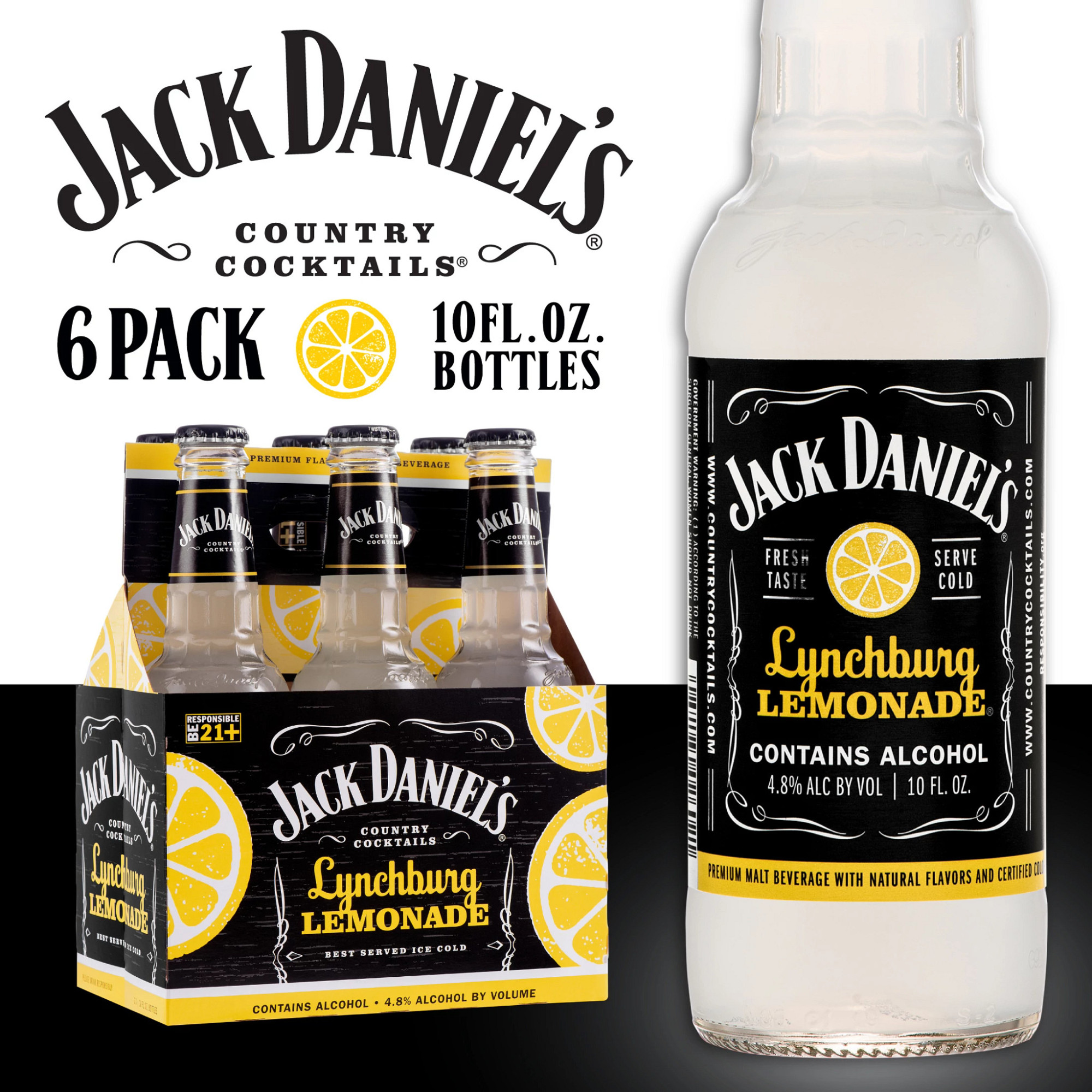 Jack Daniel's Country Cocktails Lynchburg Lemonade, 6 Pack, 10 oz